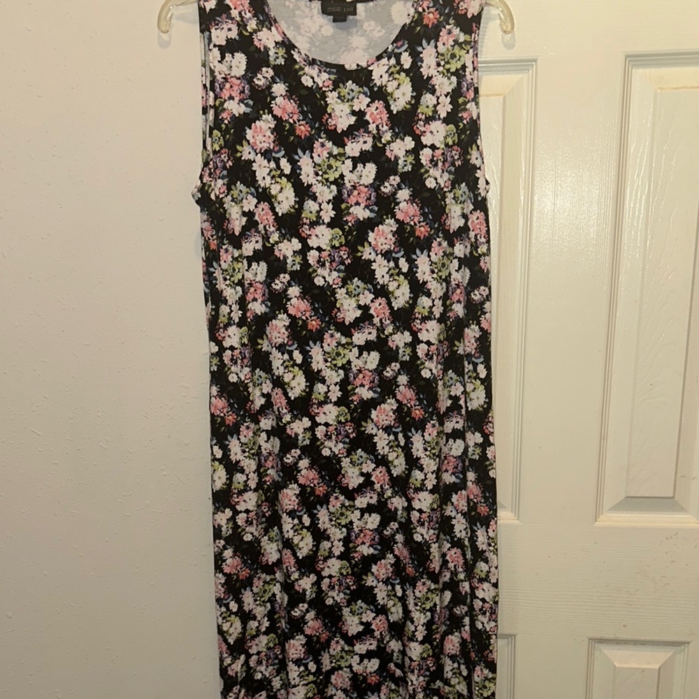 J. Jill Pink and White Sleeveless Maxi Sundress
